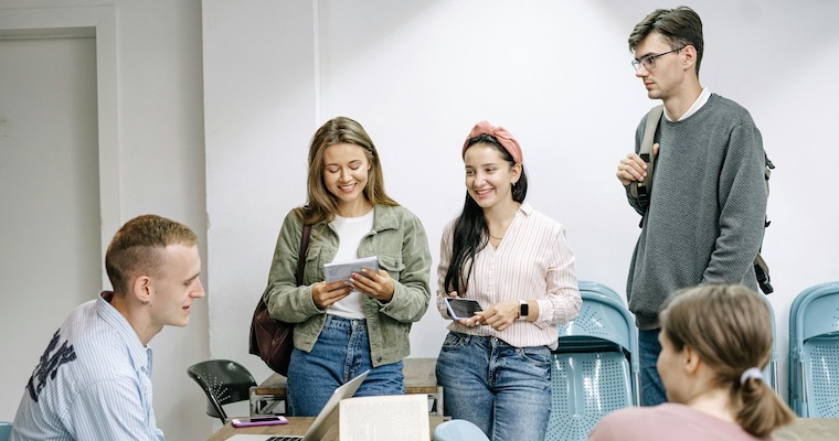 Group of people studying together