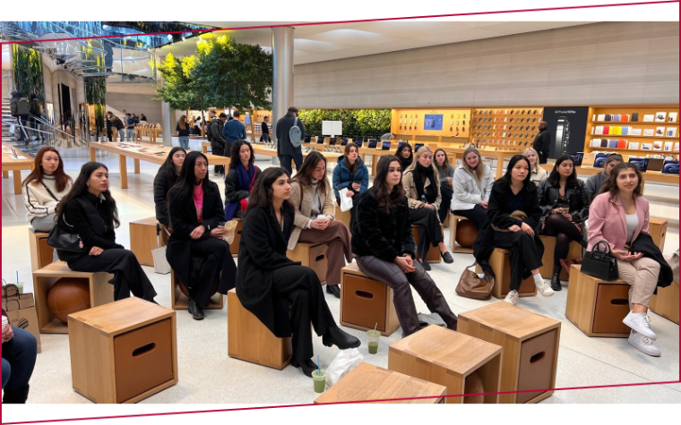 SCU Leavey students at Apple on a company visit