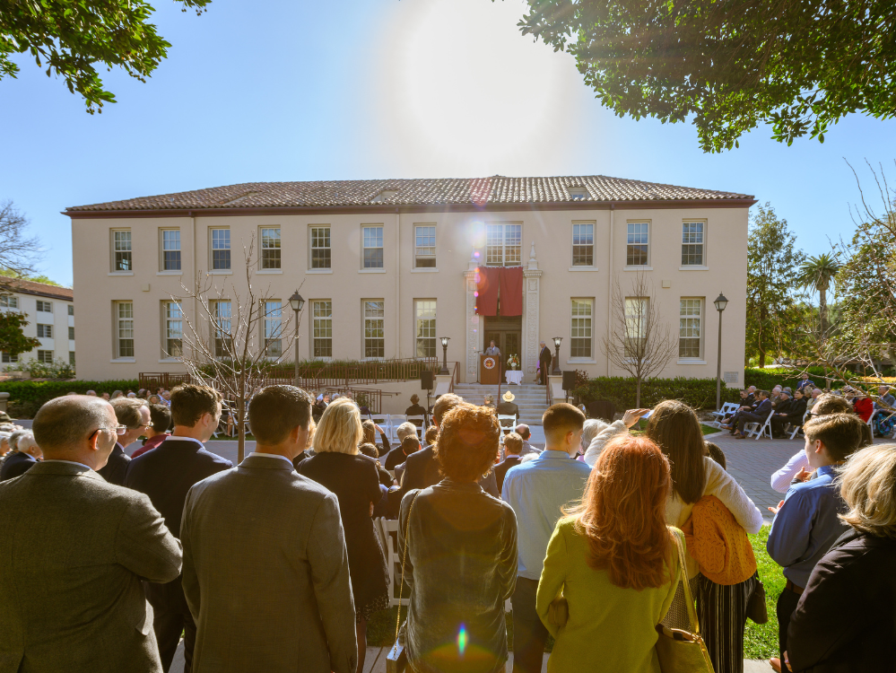 Audience view of the Renaming of Donohoe to Bannan Alumni House