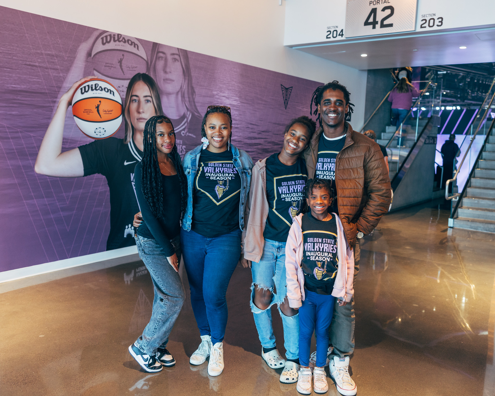 East Bay alumni family at a Valkyries game