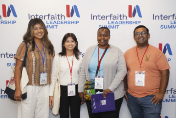 Interfaith America Summit SCU Team - Shingai Chigwedere, Amy-Elyzabeth Torrico ‘26, Janella Herrera ‘28, Nick Kenney '25