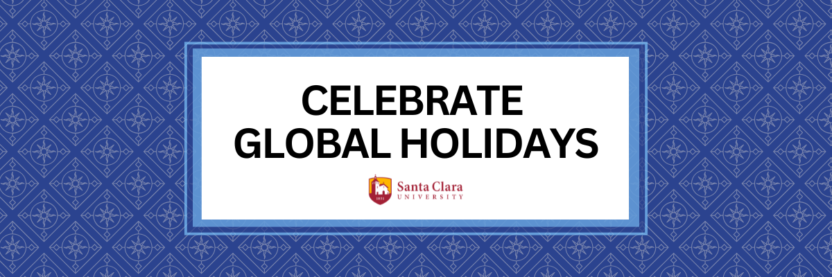Decorative; Celebrate Global Holidays with SCU logo and snowflakes