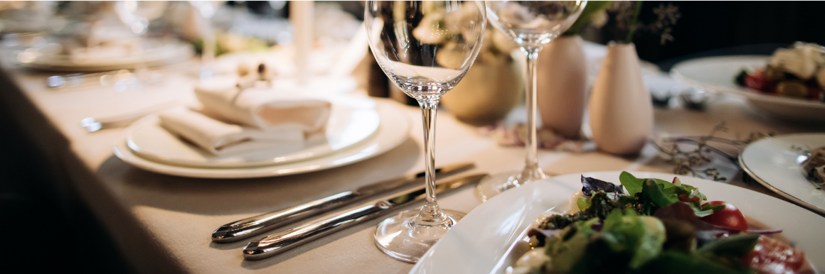 Faculty Staff Dinner table setting 