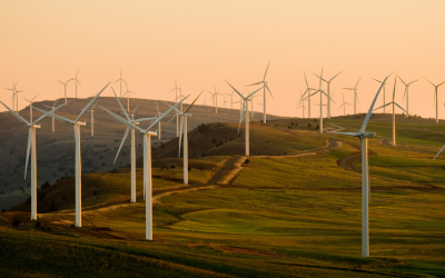 windmills on plain 