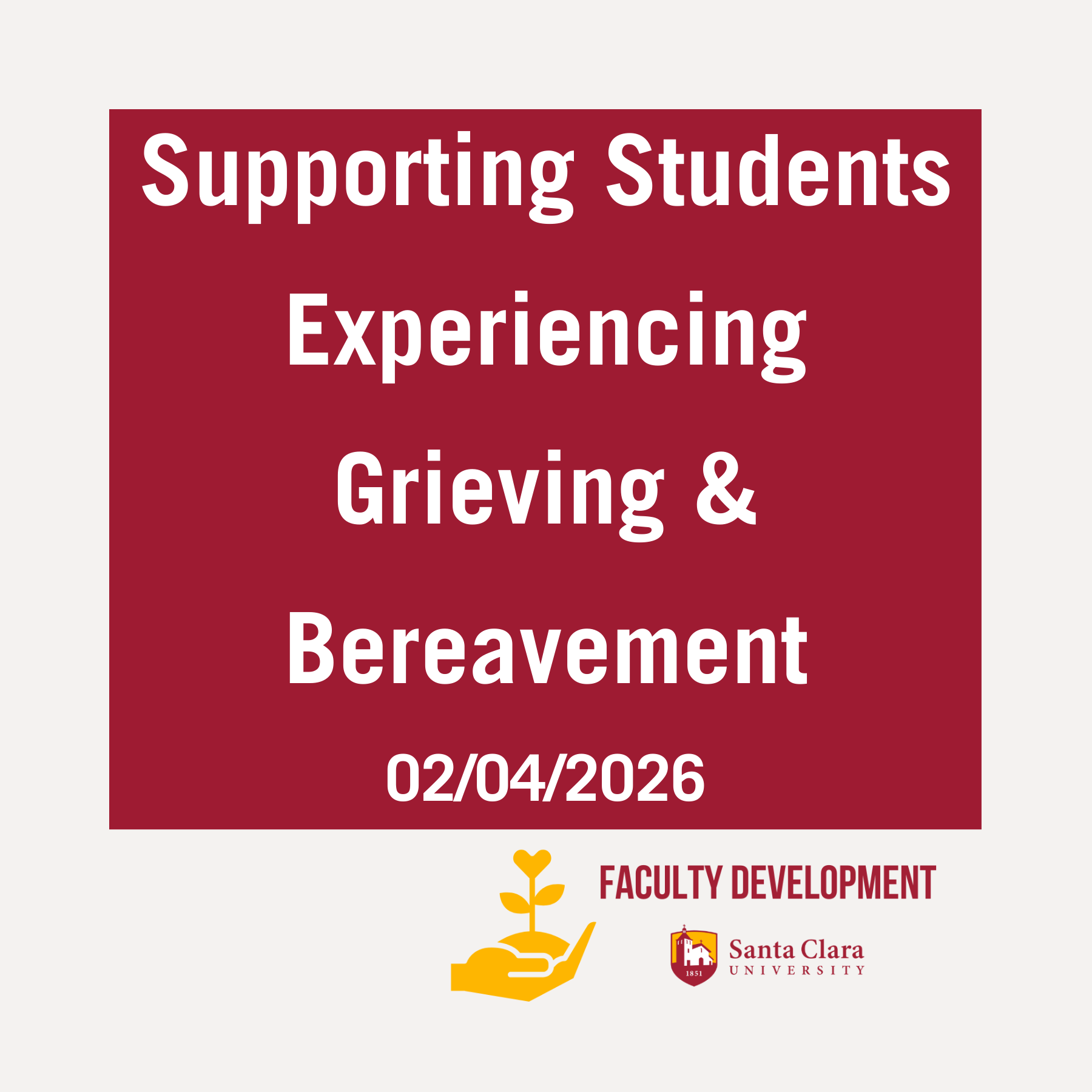 CAFE Supporting Students Experiencing Grieving & Bereavement Card Tile 02/04/2026 
