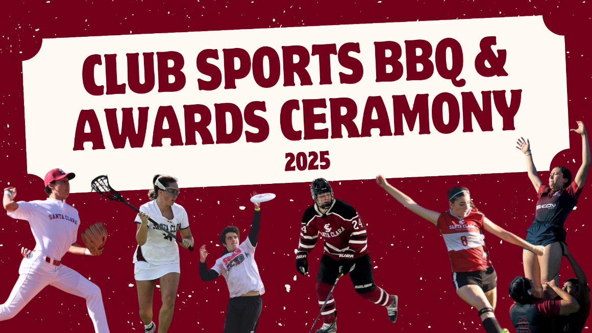 sign stating Club Sports BBQ and Award Ceremony with individual athletes on the flier