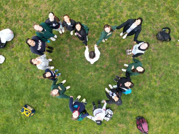 womens lacrosse club team in group picture