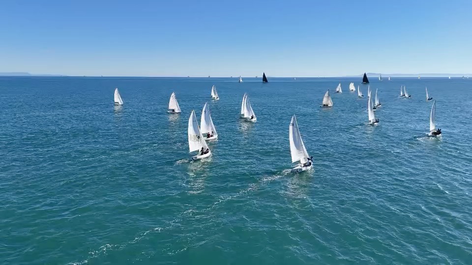 Sailing boats on the water sailing in a regatta