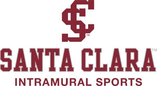 Santa Clara Intramural logo in red on a white background