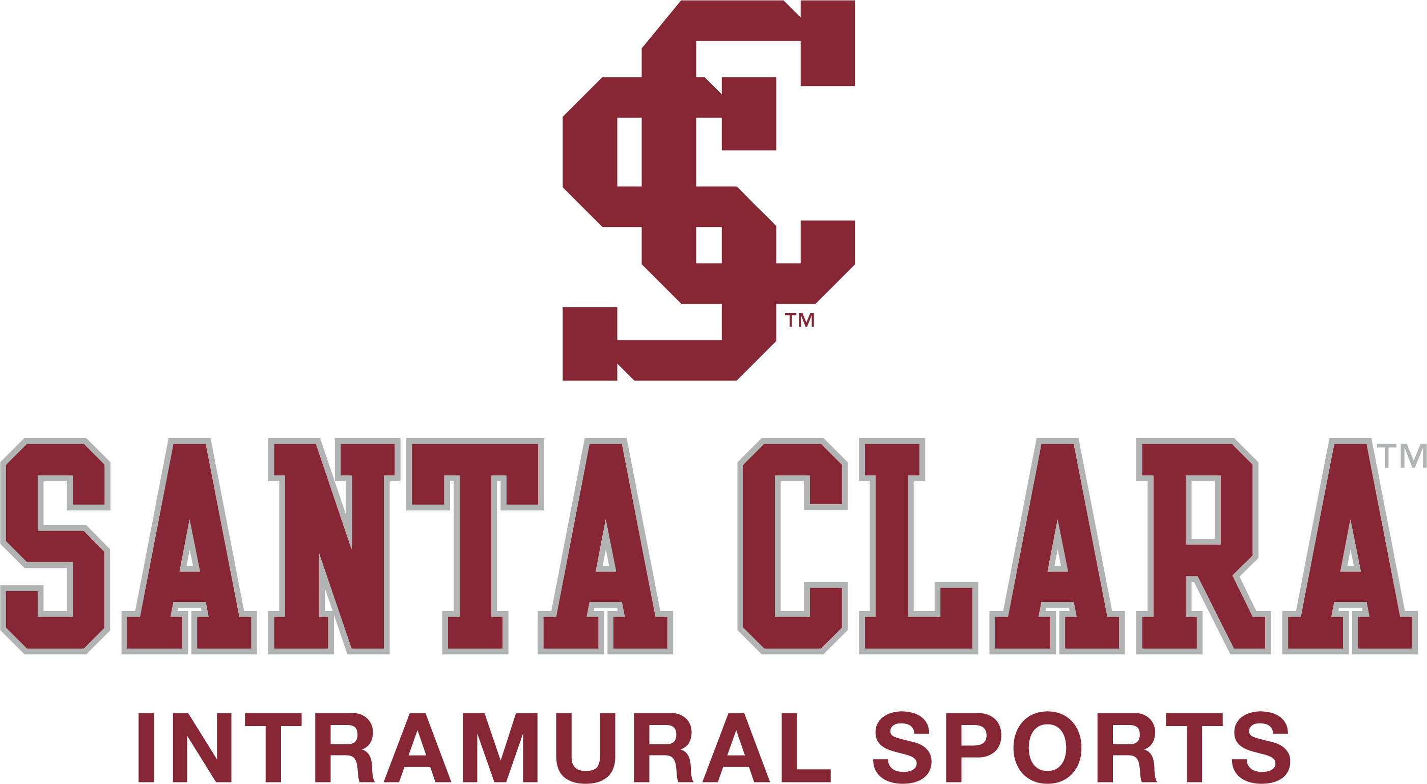 Santa Clara Intramural logo in red on a white background