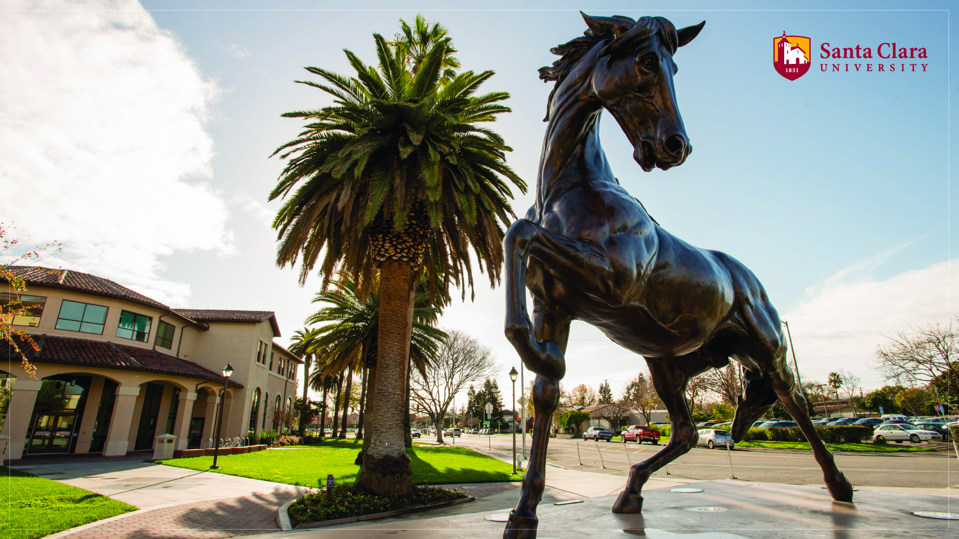 Zoom Background Bronco Statue