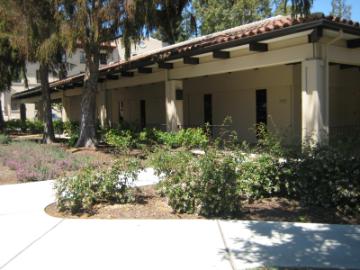 A beige building with greenery labeled Daly Science 300.