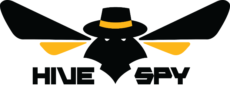 Alt text: 'HiveSpy logo with stylized bee wearing a hat.'