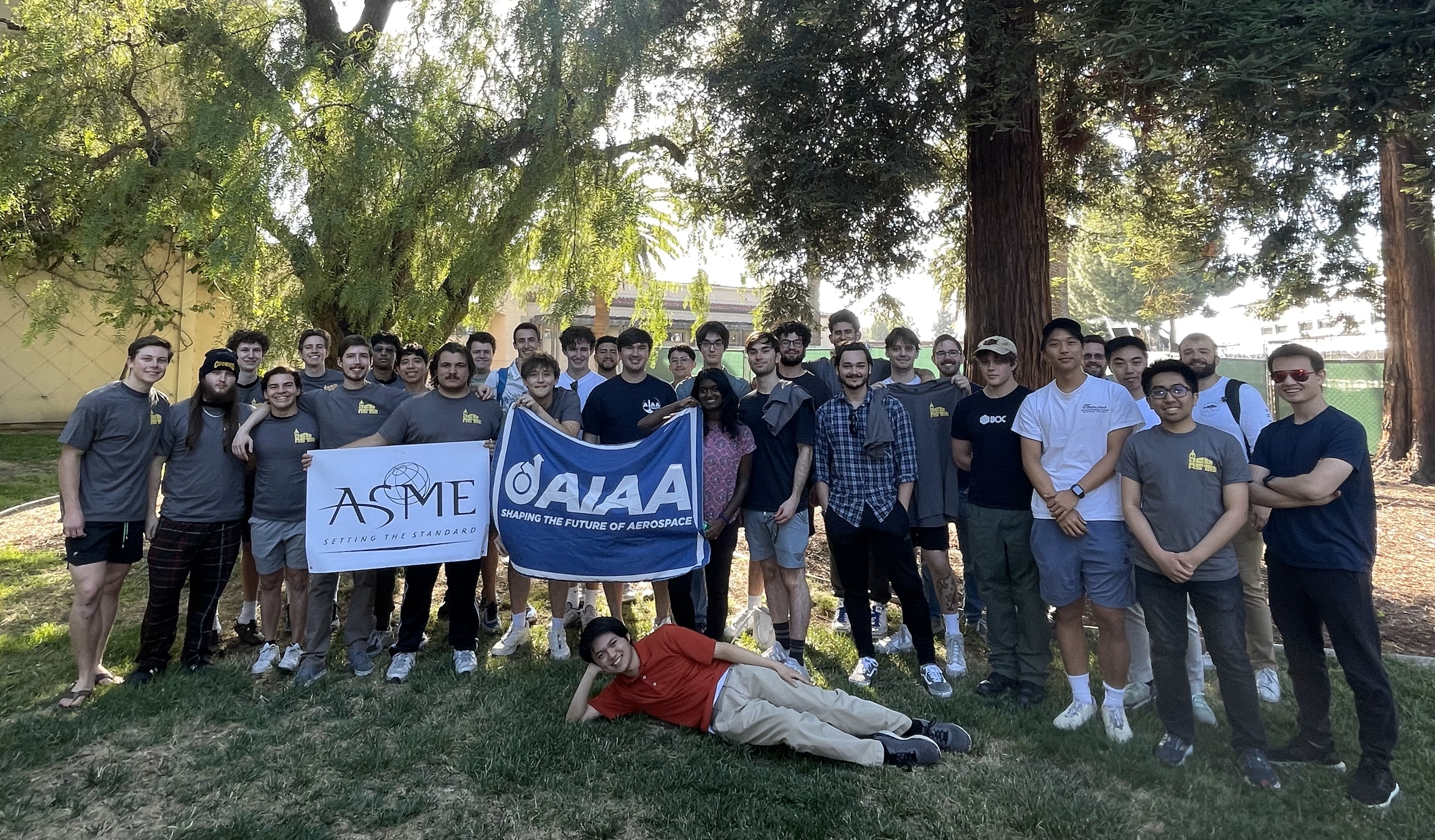 ASME and AIAA members together at the End-of-Year BBQ