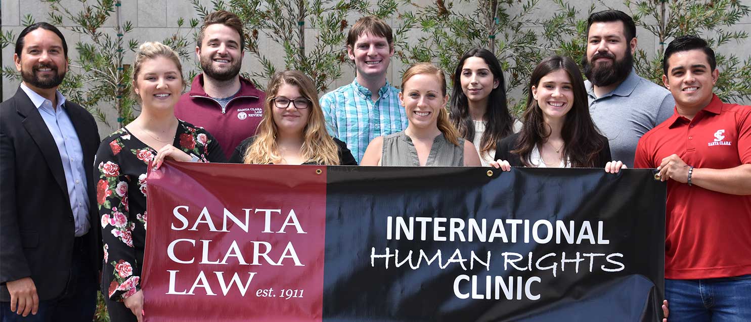 people with a banner