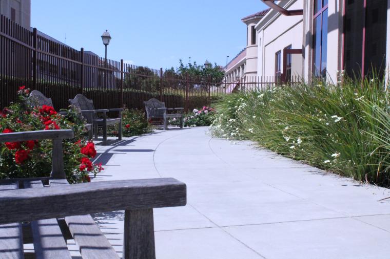 patio outside of the Malley Center Weight Room